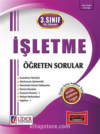 AÖF İşletme Öğreten Sorular / 3.Sınıf - 5.Yarıyıl Güz Dönemi