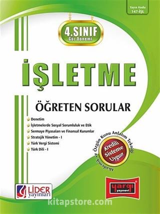 İşletme Öğreten Sorular / 4.Sınıf - 7.Yarıyıl (Kod:147-İŞL)