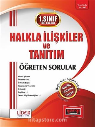 Halkla İlişkiler ve Tanıtım Öğreten Sorular / 1.Sınıf - 1.Yarıyıl