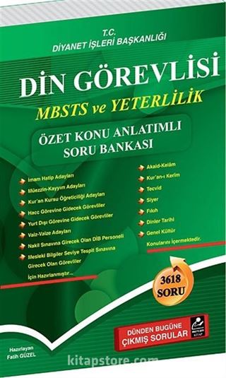 Din Görevlisi MBSTS ve Yeterlilik Özet Konu Anlatımlı Soru Bankası