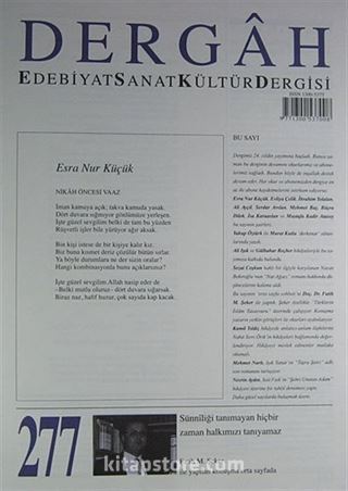 Dergah Edebiyat Sanat Kültür Dergisi Sayı:277 Mart 2013