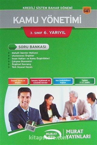 3. Sınıf 6. Yarıyıl Bahar Dönemi Kamu Yönetimi Ana Kaynak (Kod: 5461)