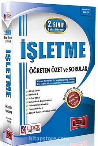 AÖF 2. Sınıf Bahar Dönemi İşletme Öğreten Özet ve Sorular (Kod:124 İŞL)