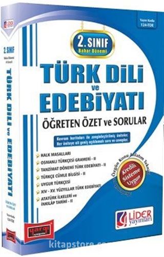 AÖF 2. Sınıf 4. Yarıyıl Bahar Dönemi Türk Dili ve Edebiyatı Öğreten Özet ve Sorular (Kod:AF-124-TDE)