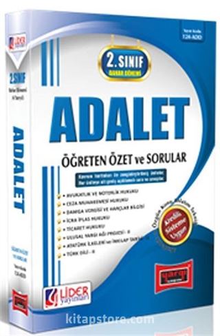 AÖF 2. Sınıf 4. Yarıyıl Bahar Dönemi Adalet Öğreten Özet ve Sorular (Kod:124-AD)