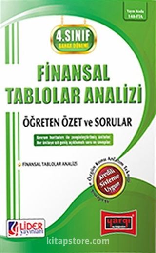 4. Sınıf Bahar Dönemi Finansal Tablolar Analizi Öğreten Özet ve Sorular (Kod:148 FTA)