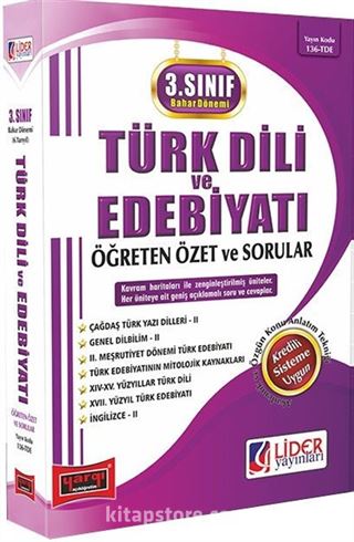 AÖF 3. Sınıf Bahar Dönemi Türk Dili ve Edebiyatı Öğreten Özet ve Sorular (Kod:136-TDE)