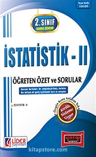 AÖF 2. Sınıf Bahar Dönemi İstatistik II Öğreten Özet ve Sorular (Kod:124-İST)