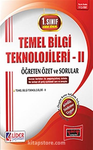 1. Sınıf Bahar Dönemi Temel Bilgi Teknolojileri II Öğreten Özet ve Sorular (Kod:112-TBT)