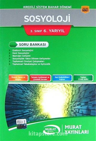 3. Sınıf 6. Yarıyıl Bahar Dönemi Sosyoloji Ana Kaynak