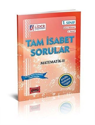 AÖF 1. Sınıf Bahar Dönemi 2. Yarıyıl Matematik -II Tam İsabet Sorular (Cep Boy)