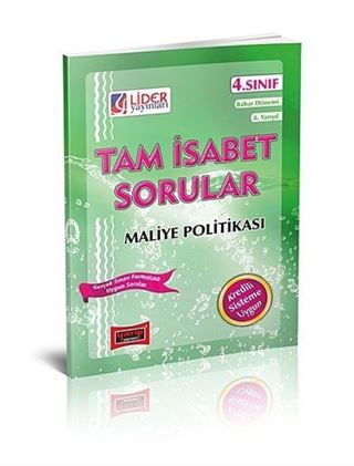 4.Sınıf Bahar Dönemi 8. Yarıyıl Maliye Politikası Tam İsabet Sorular (Cep Boy)