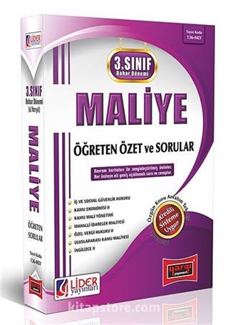 AÖF 3. Sınıf 6. Yarıyıl Maliye Bahar Dönemi Öğreten Özet ve Sorular