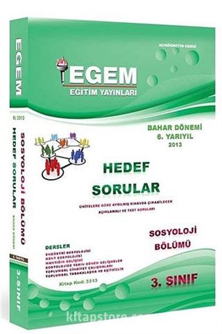 3. Sınıf Sosyoloji Bölümü Bahar Dönemi 6. Yarıyıl Hedef Sorular