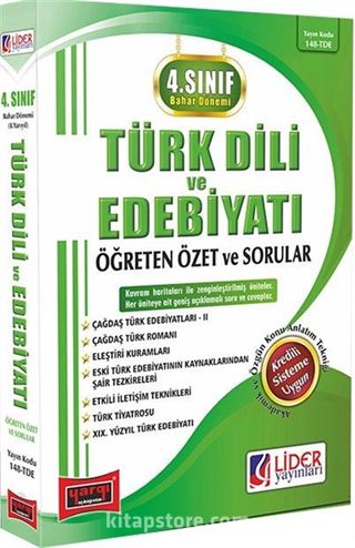 4. Sınıf Bahar Dönemi Türk Dili ve Edebiyatı Öğreten Özet ve Sorular (8. Yarıyıl) (AF 148 TDE)