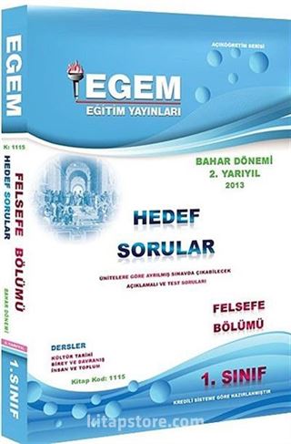 1. Sınıf Felsefe Hedef Sorular Bahar Dönemi (2. Yarıyıl)