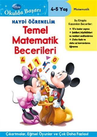 Haydi Öğrenelim Temel Matematik Becerileri 4-5 Yaş / Disney Okulda Başarı 12 (Mickey)