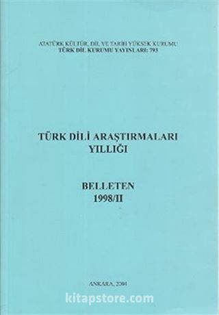 Türk Dili Araştırmaları Yıllığı Belleten 1998 / 2