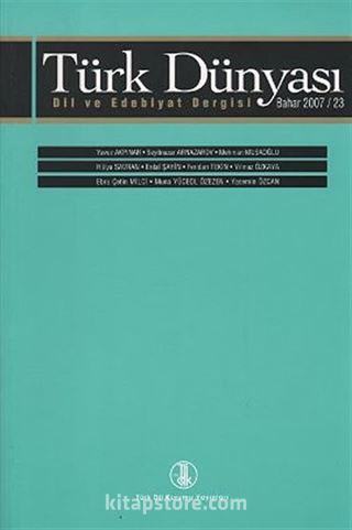 Türk Dünyası Dil ve Edebiyat Dergisi Sayı: 23