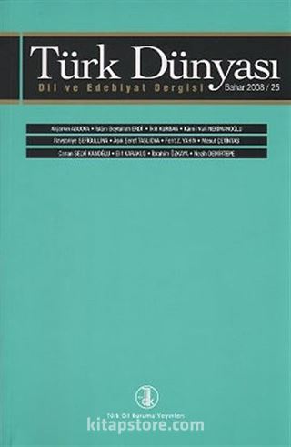 Türk Dünyası Dil ve Edebiyat Dergisi Sayı: 25