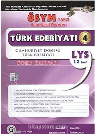 Türk Edebiyatı 4 Soru Bankası / 12. Sınıf Cumhuriyet Dönemi Türk Edebiyatı