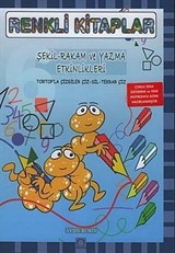 Renkli Kitaplar - 6 Şekil - Rakam ve Yazma Etkinlikleri