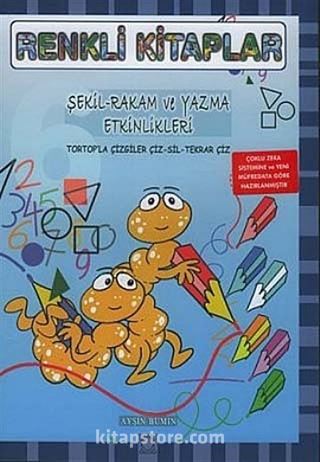 Renkli Kitaplar - 6 Şekil - Rakam ve Yazma Etkinlikleri