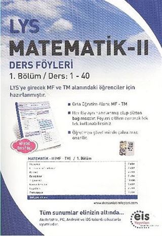 LYS Matemaik 2 Ders Föyleri / 1. Bölüm Ders 1: 1-40