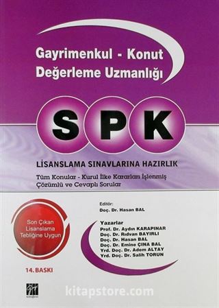 SPK Gayrimenkul-Konut Değerleme Uzmanlığı Soru Bankası