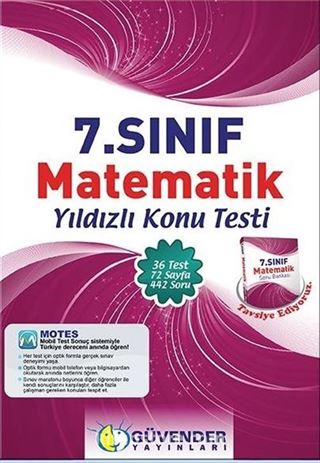 7. Sınıf Matematik Yıldızlı Konu Testi (36 Test 72 Sayfa)