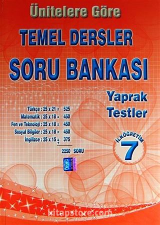 7.Sınıf Ünitelere Göre Temel Dersler Soru Bankası Yaprak Testler