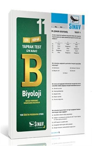 11. Sınıf Biyoloji Çek Kopar Yaprak Test (32 Adet)