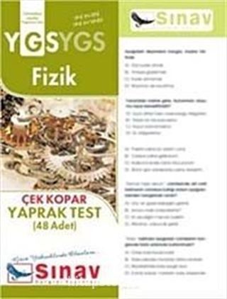 YGS Fizik Çek Kopar Yaprak Test (48 Adet)