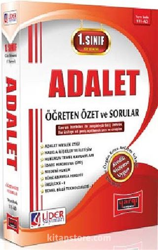 1. Sınıf 1. Yarıyıl Güz Dönemi Adalet Öğreten Özet ve Sorular Kod:111-AD)