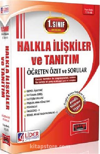 1. Sınıf 1. Yarıyıl Güz Dönemi Halkla İlişkiler ve Tanıtım Öğreten Özet ve Sorular (Kod: AF-111-Hİ)