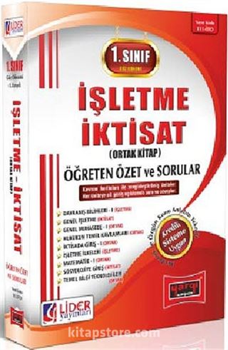 1. Sınıf 1. Yarıyıl Güz Dönemi İşletme İktisat (Ortak Kitap) Öğreten Özet ve Sorular (Kod:AF-111-İTO)