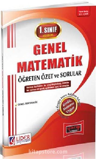 1. Sınıf 1. Yarıyıl Güz Dönemi Genel Matematik Öğreten Özet ve Sorular (Kod:AF-111-GMT)