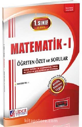 1. Sınıf 1. Yarıyıl Güz Dönemi Matematik -1Öğreten Özet ve Sorular (Kod:111-MAT)