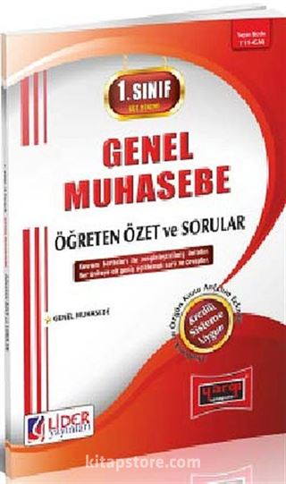 1. Sınıf 1. Yarıyıl Güz Dönemi Genel Muhasebe Öğreten Özet ve Sorular (Kod:AF-111-GM)