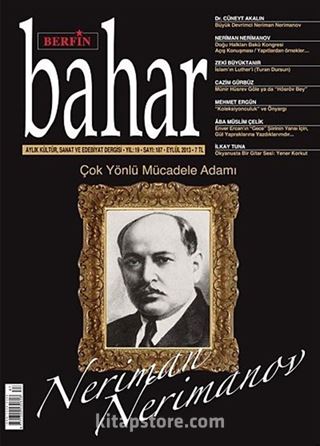 Berfin Bahar Aylık Kültür Sanat ve Edebiyat Dergisi Eylül 2013 Sayı:187