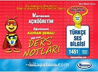 1.Sınıf Türkçe Ses Bilgisi Kavram Şemalı Ders Notları (Kod:1451)