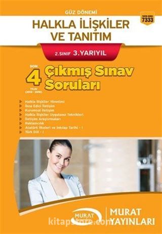 Halkla İlişkiler ve Tanıtım 2. Sınıf 3. Yarıyıl Çıkmış Sınav Soruları (Kod:7333)