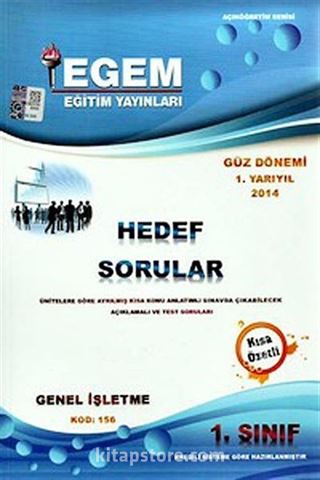 2014 1.Sınıf Genel İşletme Hedef Sorular Güz Dönemi 1.Yarıyıl (Kod:156)