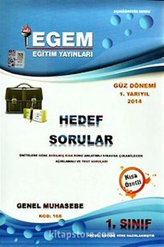 1.Sınıf Genel Muhasebe Hedef Sorular Güz Dönemi 1.Yarıyıl (Kod:168)