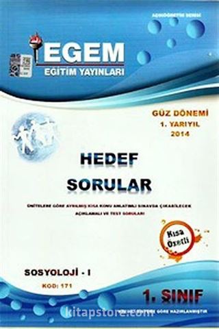 2014 1.Sınıf Sosyoloji-1 Hedef Sorular Güz Dönemi 1.Yarıyıl (Kod:171)