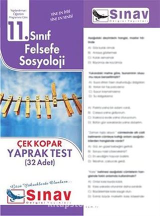 11. Sınıf Felsefe Sosyoloji Çek Kopar Yaprak Test (32 Adet)