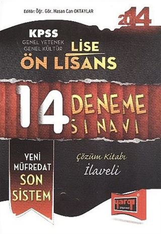 2014 KPSS Genel Yetenek Genel Kültür Lise-Ön Lisans 14 Deneme Sınavı