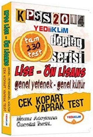 2014 KPSS Lise-Ön Lisans Genel Kültür Genel Yetenek Çek Kopart Yaprak Test