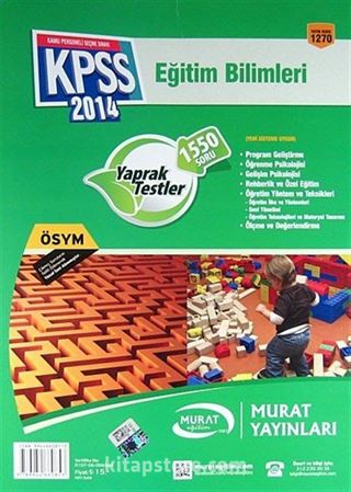 2014 KPSS Eğitim Bilimleri Yaprak Testler 1550 Soru