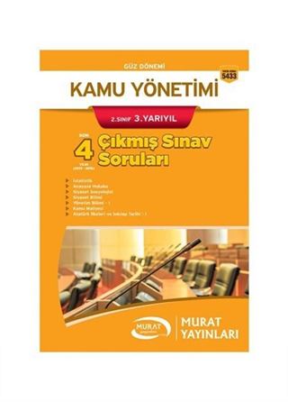 Kamu Yönetimi 2. Sınıf 3. Yarıyıl Çıkmış Sınav Soruları (Kod:5433)